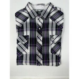 Garth Brooks Seven By Cinch Mens Large Purple/White/Black Pearl Snap